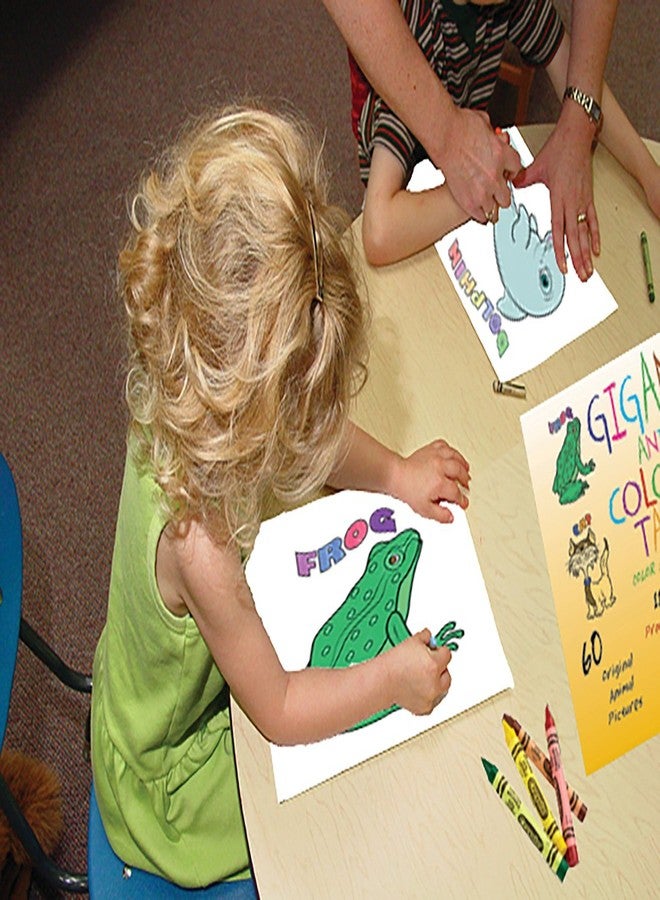 DEBRADALE DESIGNS Gigantic Animal Coloring Book for Toddlers & Preschoolers - 60 Fun Pages - Jumbo 11x14 Size - Easy Animal Pictures - Thicker Paper - Crayons Included - Made in USA by Debra Dale Designs - Image 2